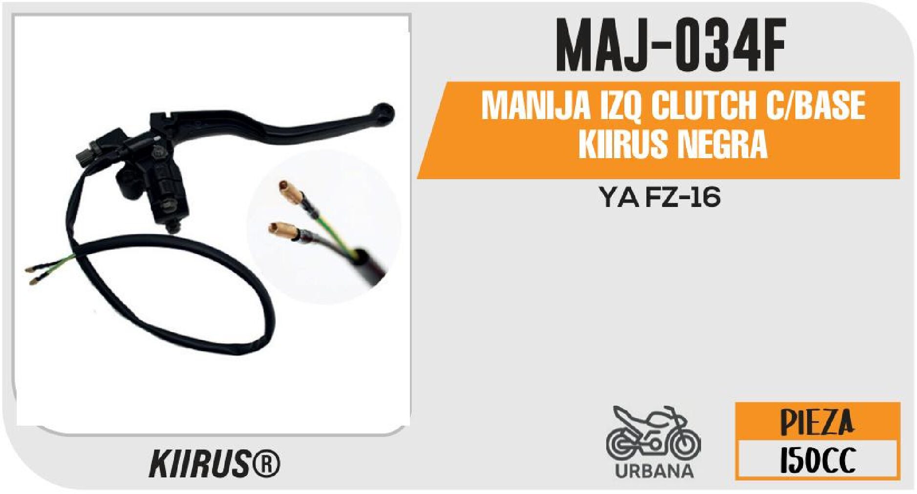 MANIJA IZQ CLUTCH C/BASE KIIRUS NEGRA / MAJ-034F