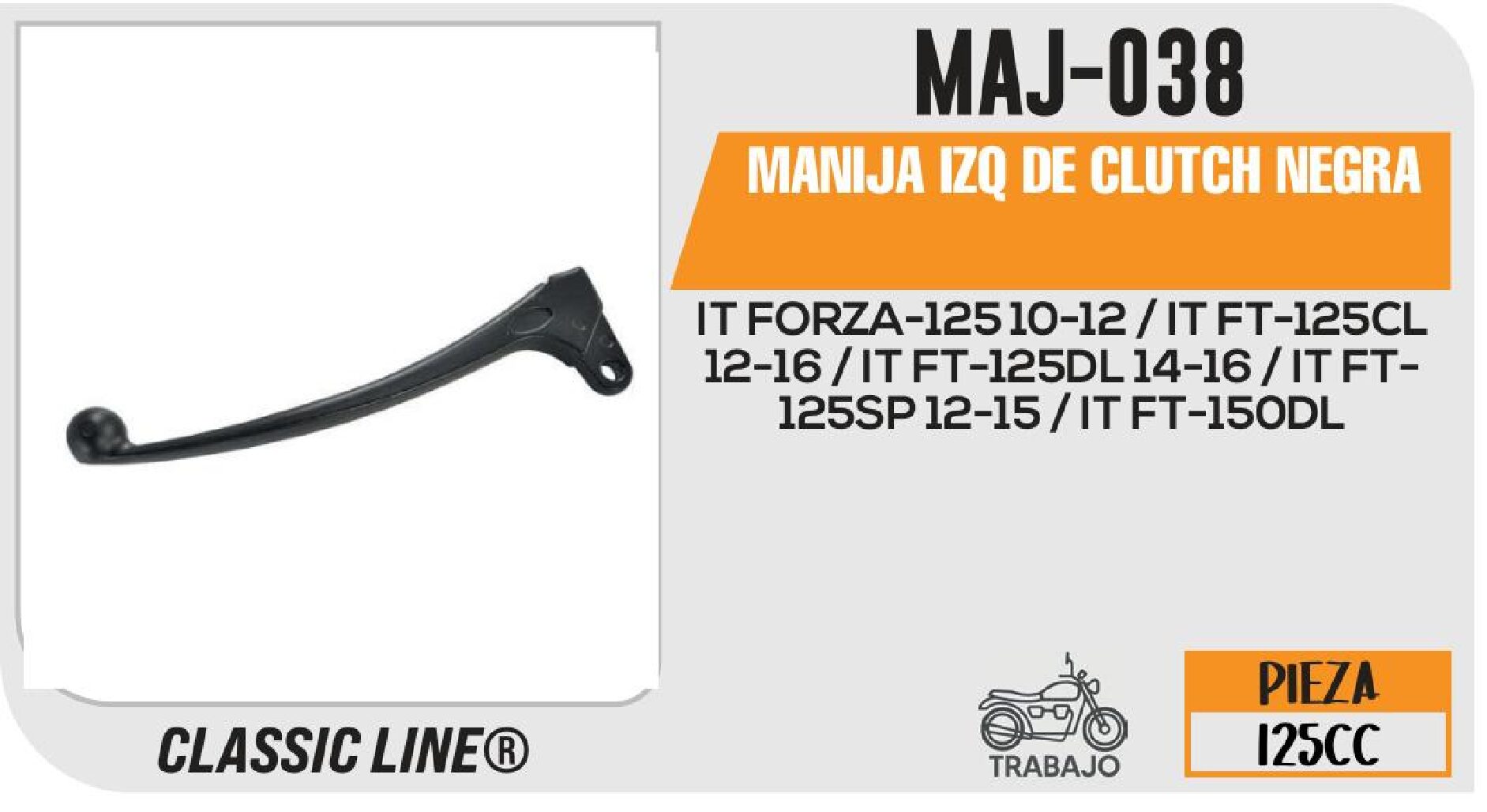 MANIJA IZQ DE CLUTCH NEGRA / MAJ-038