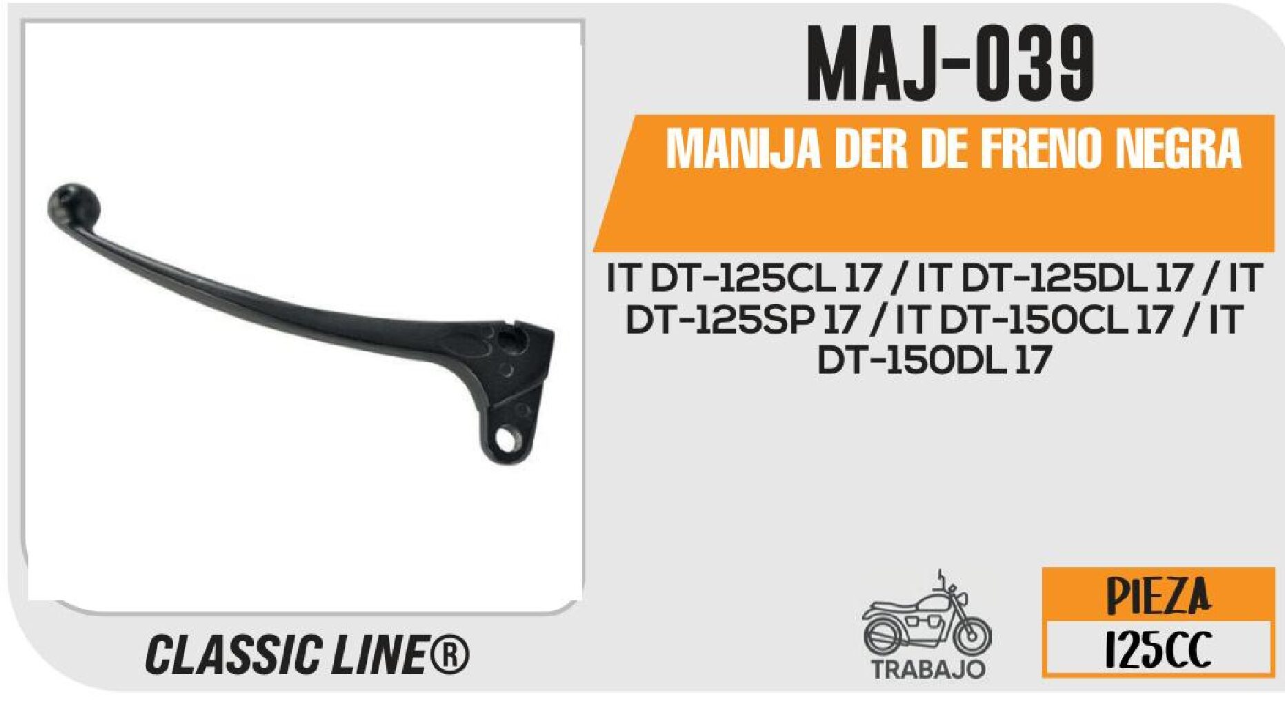 MANIJA DER DE FRENO NEGRA / MAJ-039