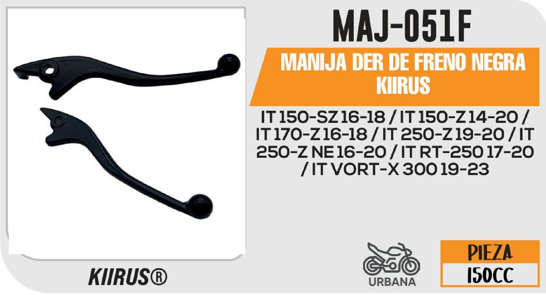 MANIJA DER DE FRENO NEGRA KIIRUS / MAJ-051F