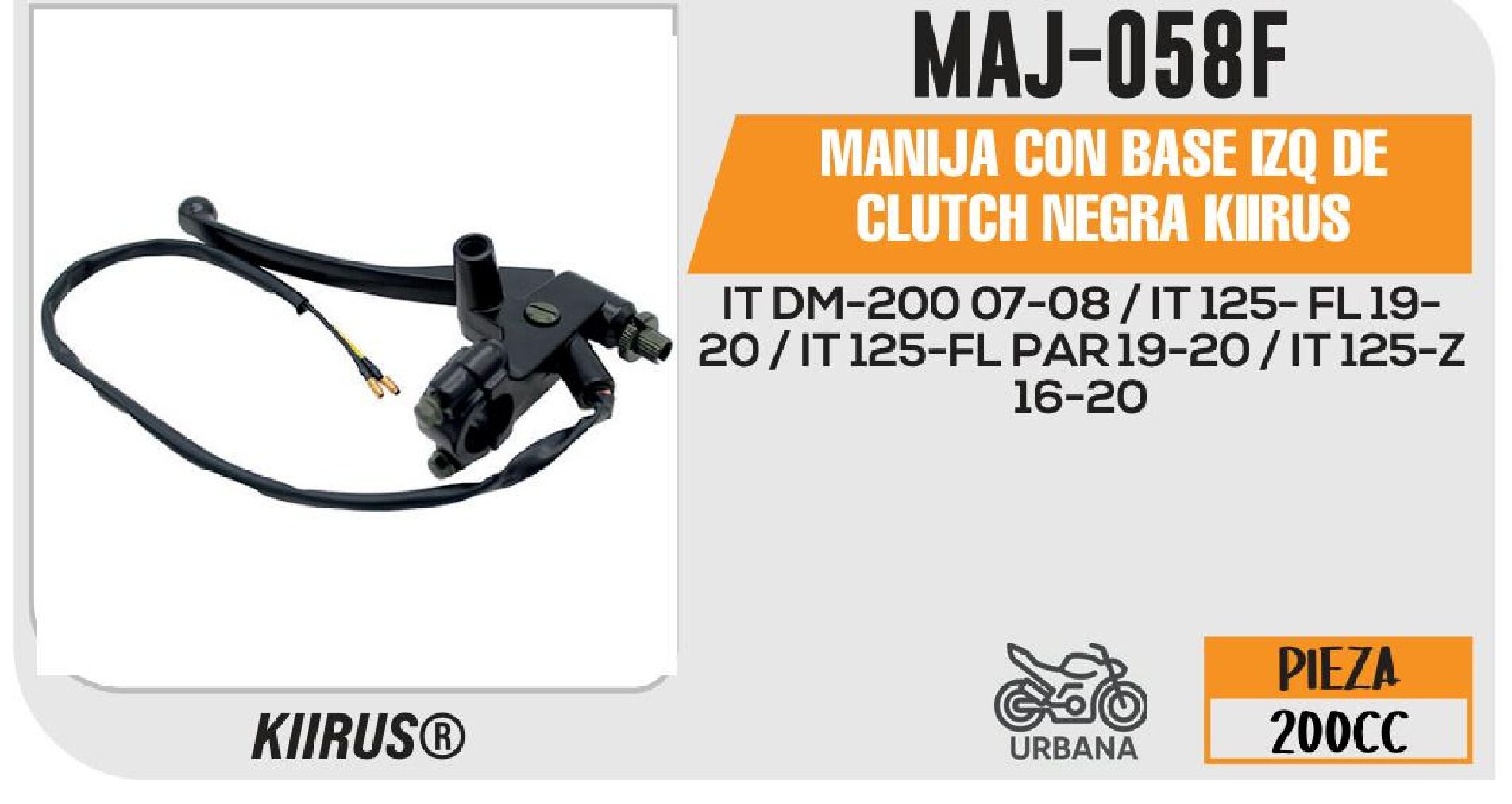 MANIJA CON BASE IZQ DE CLUTCH NEGRA KIIRUS / MAJ-058F