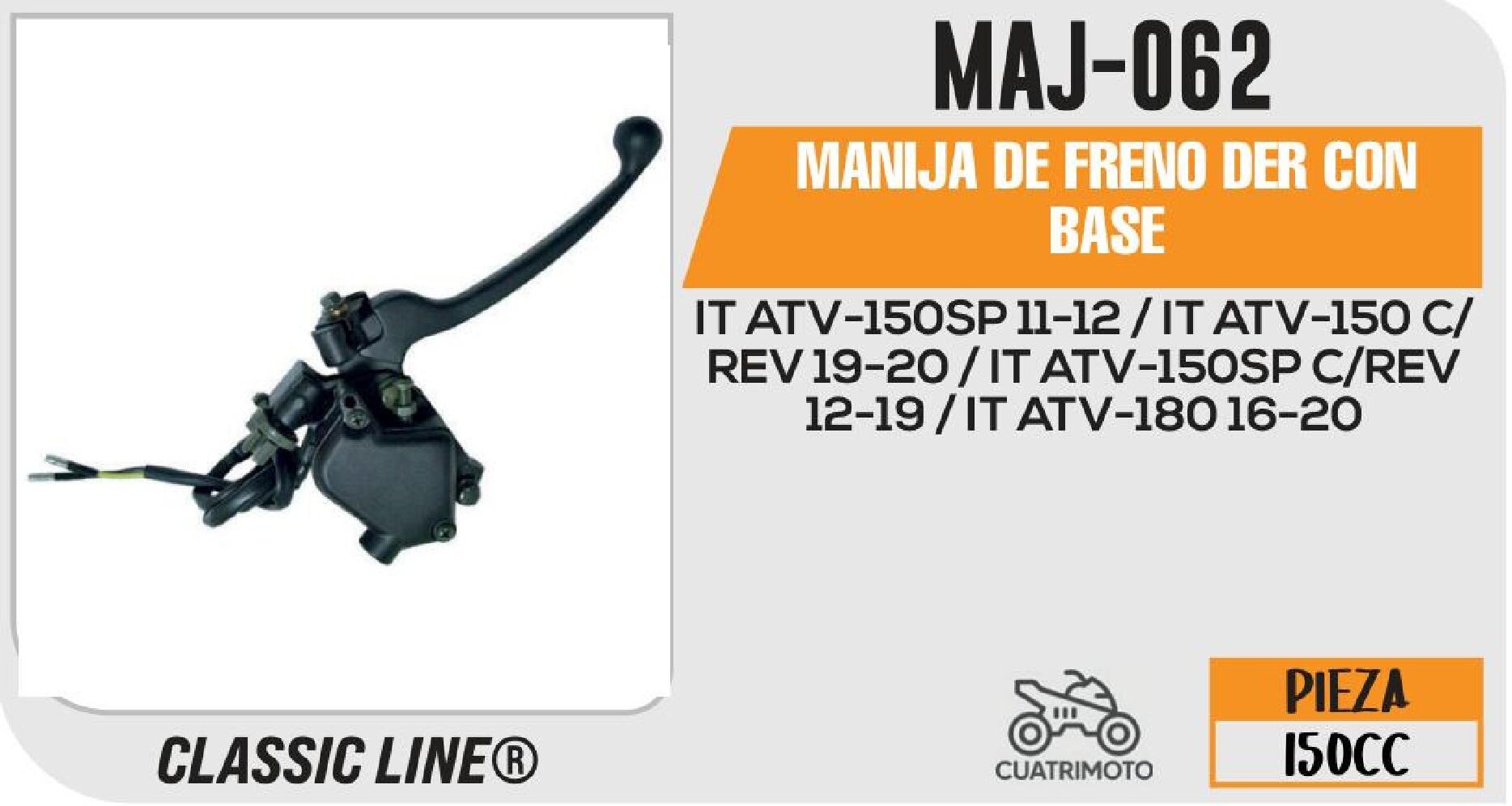 MANIJA DE FRENO DER CON BASE / MAJ-062