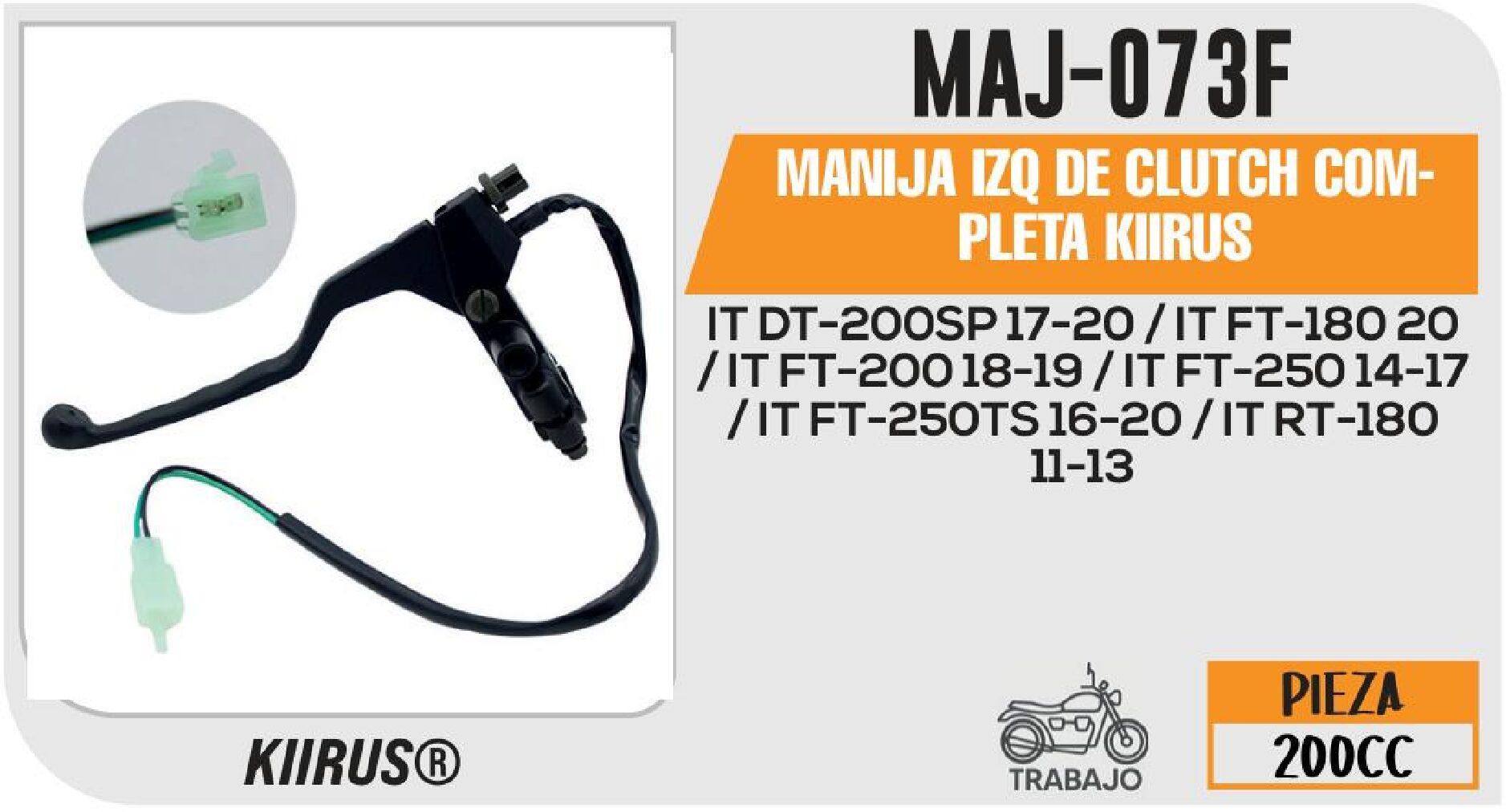 MANIJA IZQ DE CLUTCH COMPLETA KIIRUS / MAJ-073F