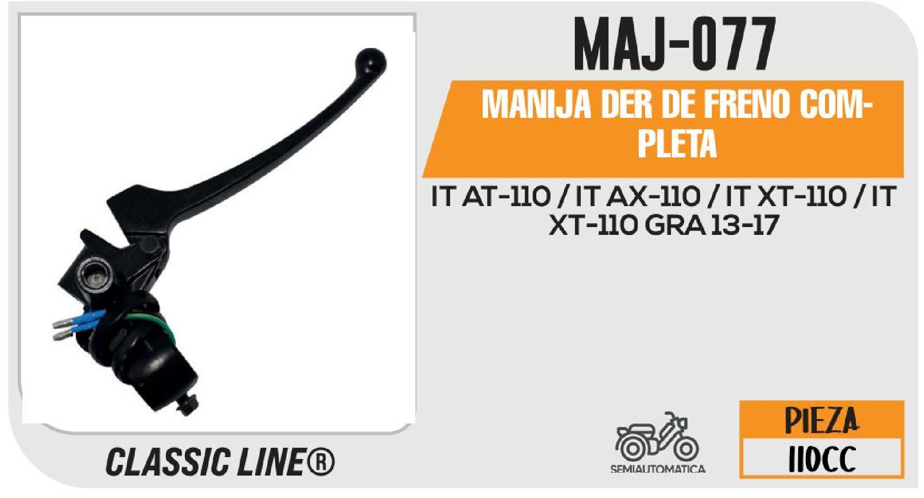 MANIJA DER DE FRENO COMPLETA / MAJ-077