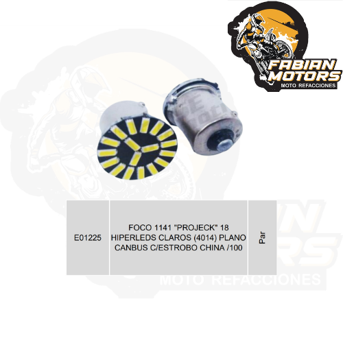 FOCO 1141 "PROJECK" 18 HIPERLEDS CLAROS (4014) PLANO CANBUS C/ESTROBO CHINA /100