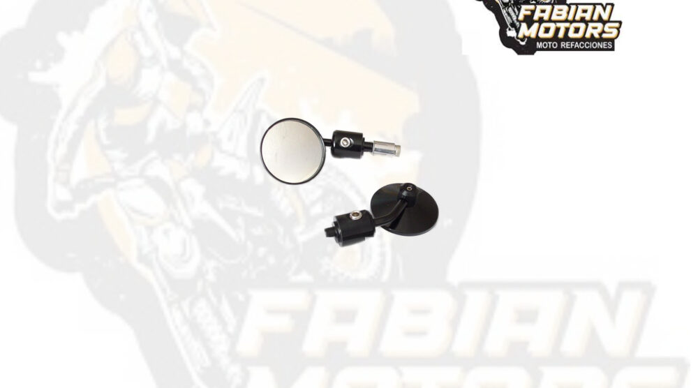 ESPEJO UNIVERSAL ALUMINIO REDONDO TIPO CAFÉ RACER NEGRO 020 (PAR)