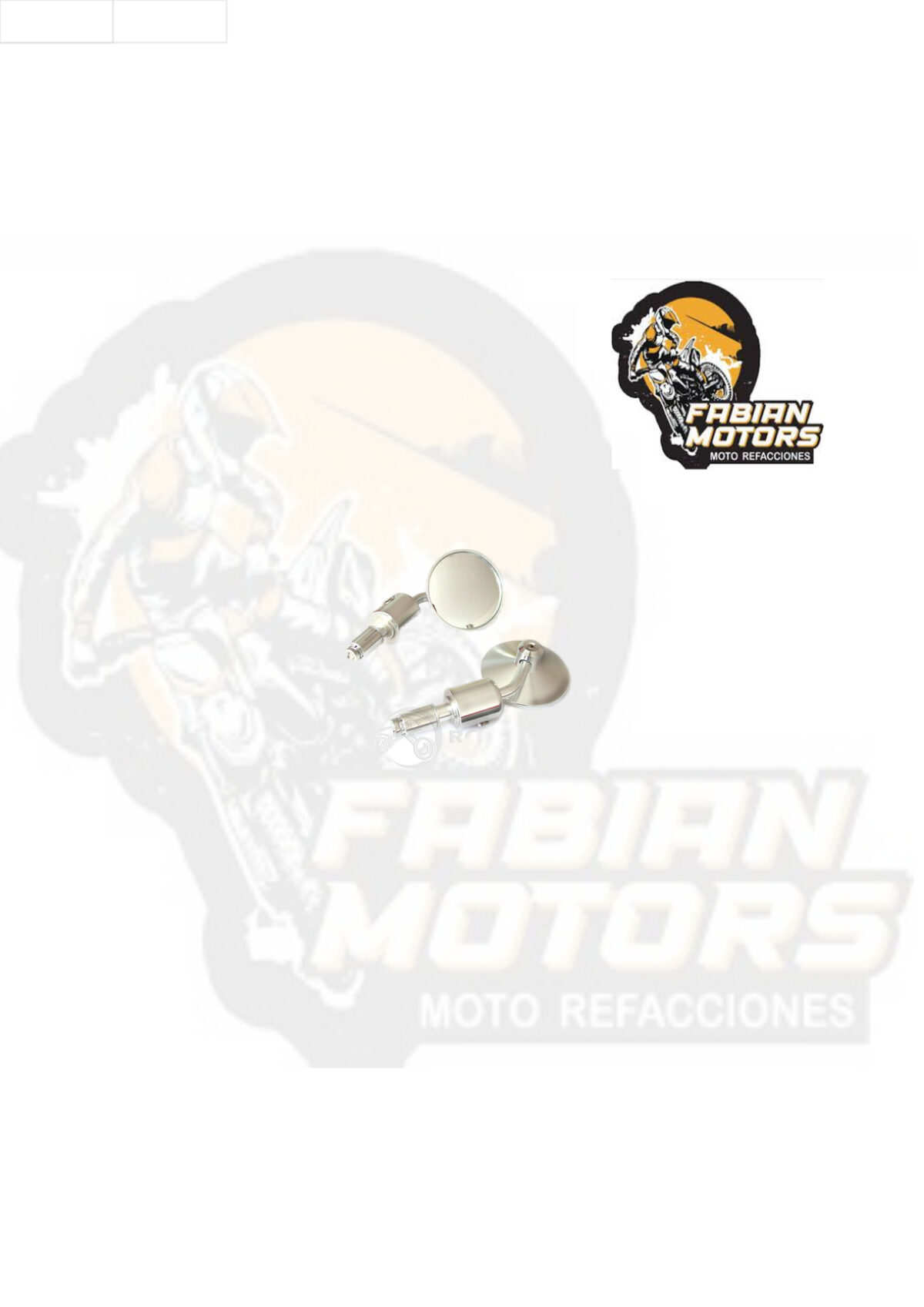 ESPEJO UNIVERSAL PLATA REDONDO TIPO CAFÉ RACER 020 (PAR)