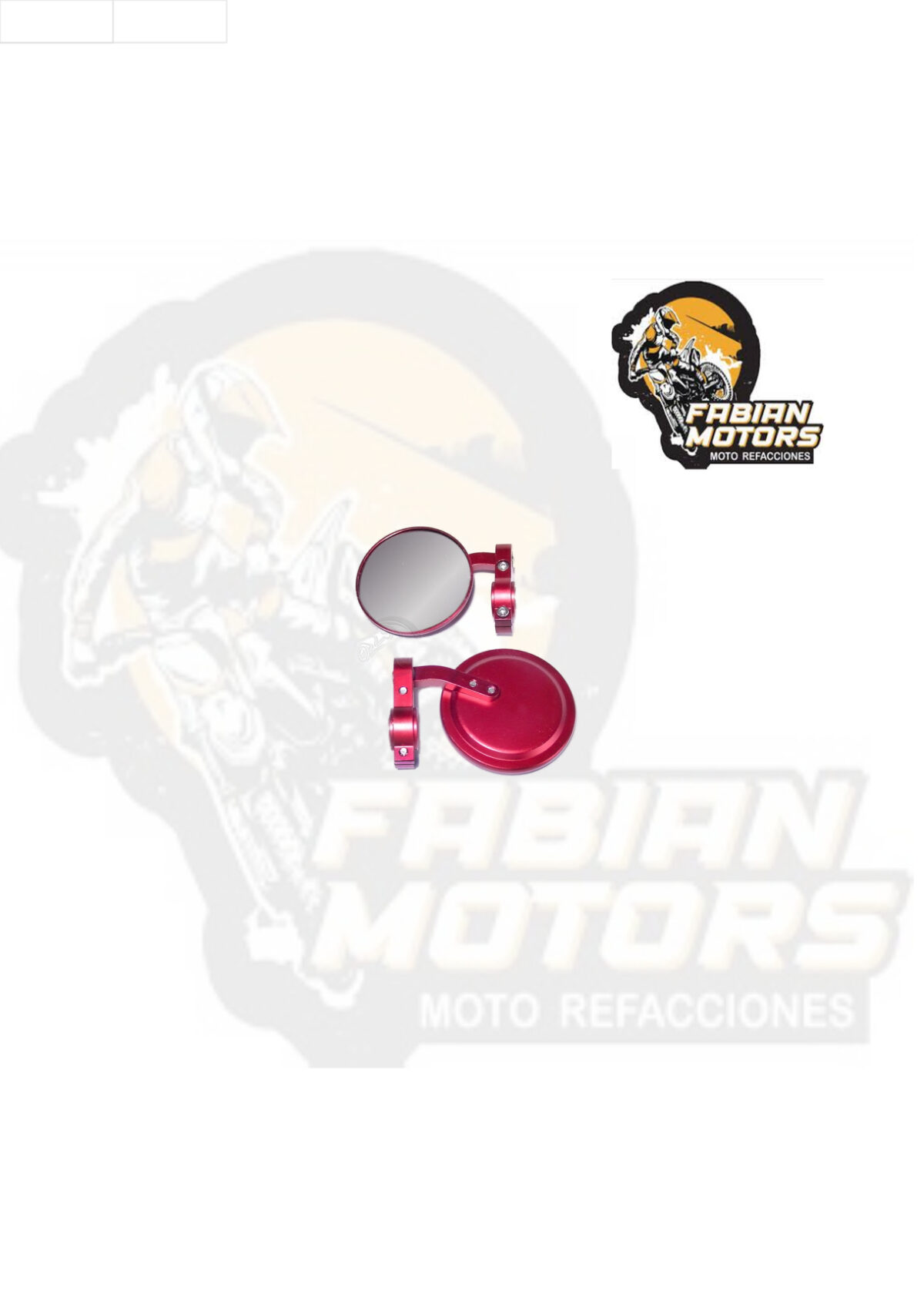 ESPEJO UNIVERSAL ALUMINIO REDONDO TIPO CAFÉ RACER ROJO 020 (PAR)