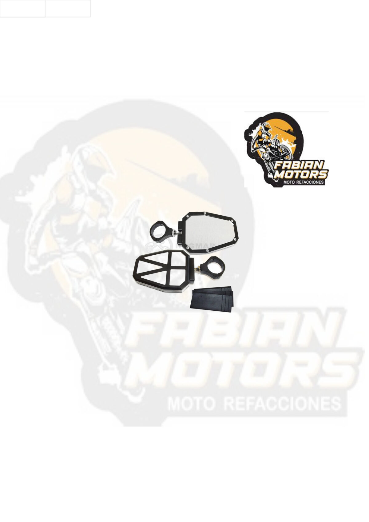 ESPEJO UTV'S ALUMINIO 13.3CM LARGO X 11CM ANCHO (5.24" X 4.33"), SOPORTE DIAMETRO 4.45CM (1.75") NEGRO/CROMO LATERALES P/ RZR, P/ MAVERICK, P/ MAVERICK X3 (JUEGO)