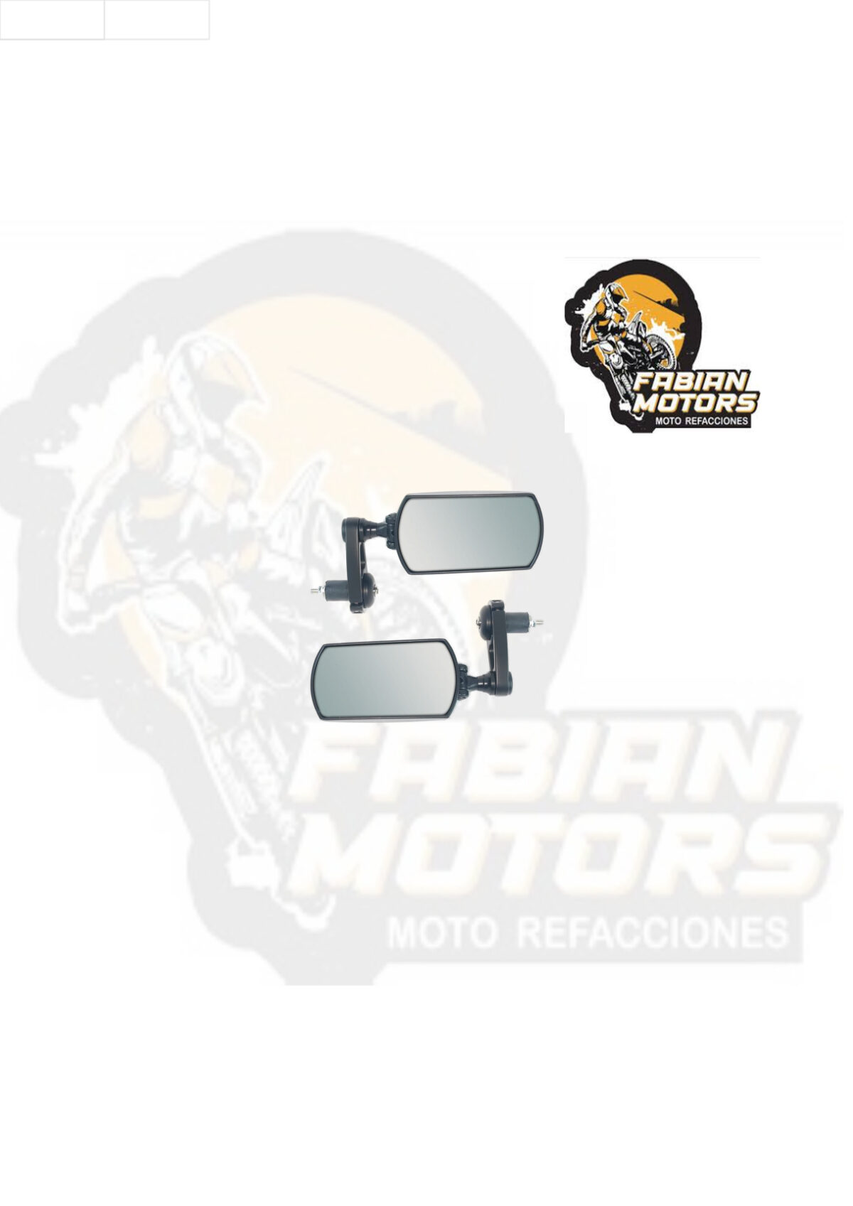 ESPEJO UNIVERSAL ALUMINIO RECTANGULAR TIPO CAFÉ RACER NEGRO CUA-01 (PAR)