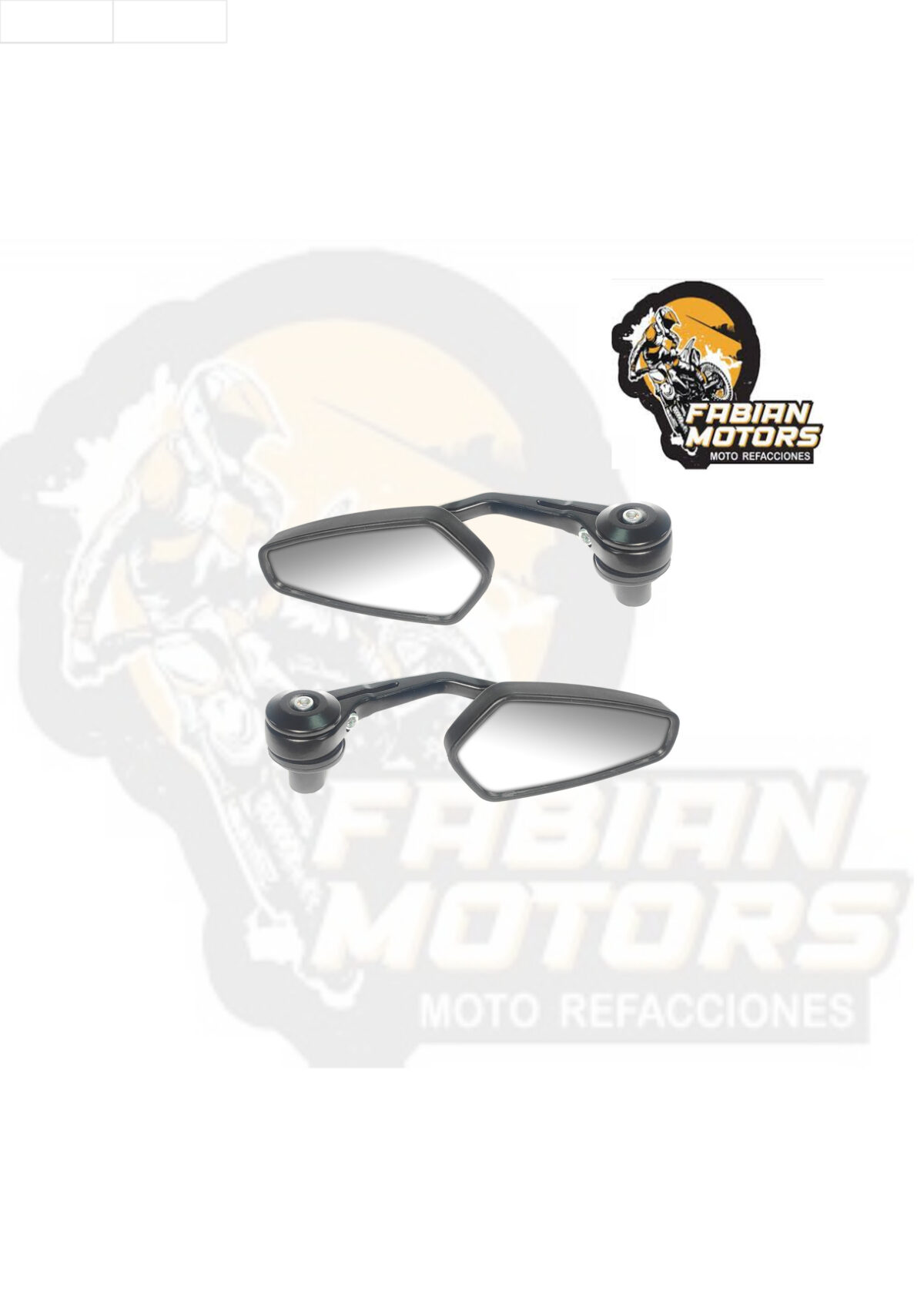 ESPEJO UNIVERSAL ALUMINIO OVALADO NEGRO TIPO CAFÉ RACER A03 (PAR)
