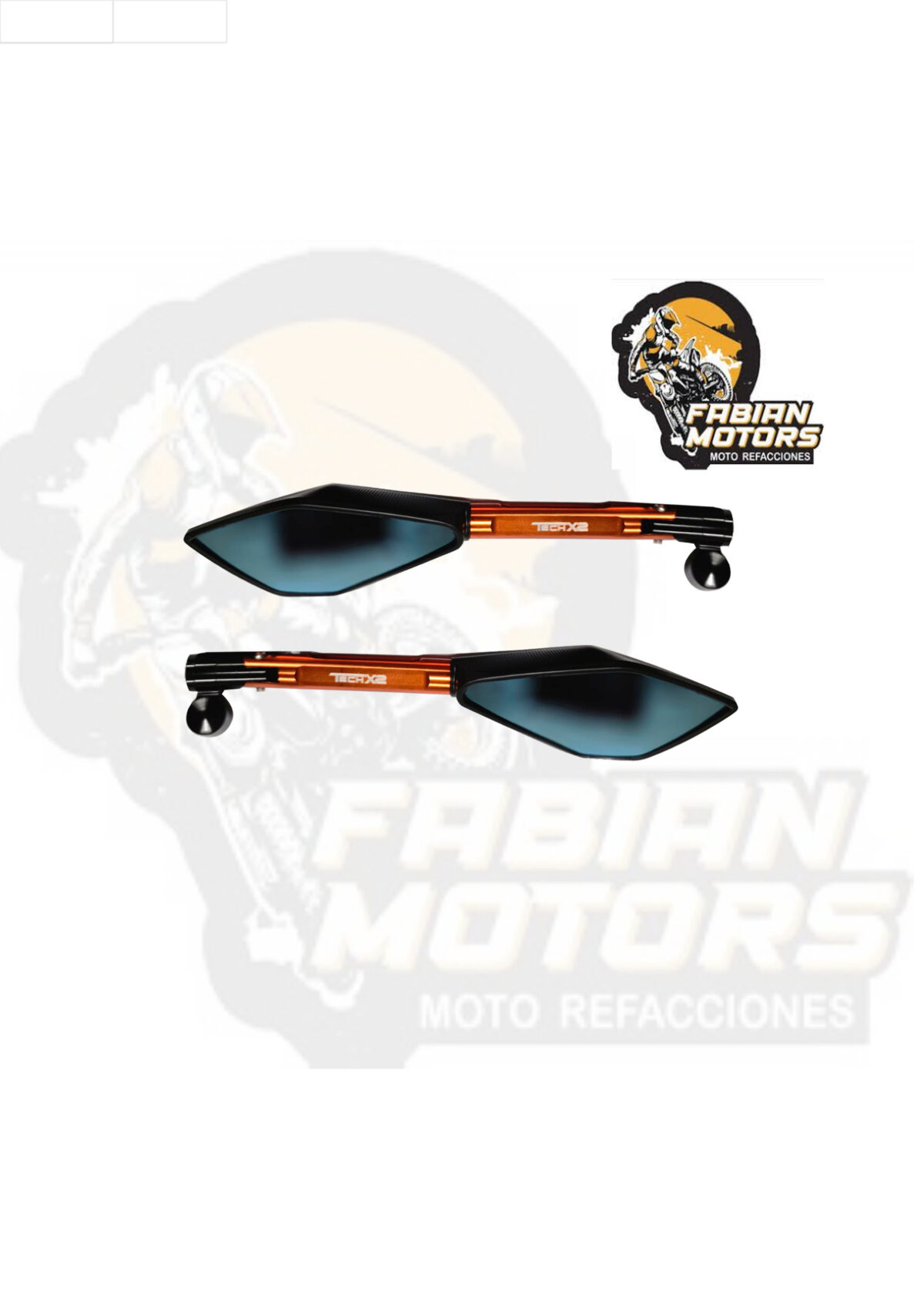 ESPEJOS NARANJAS ALUMINIO P/ DUKE 200, 790, 890 10MM (JUEGO)