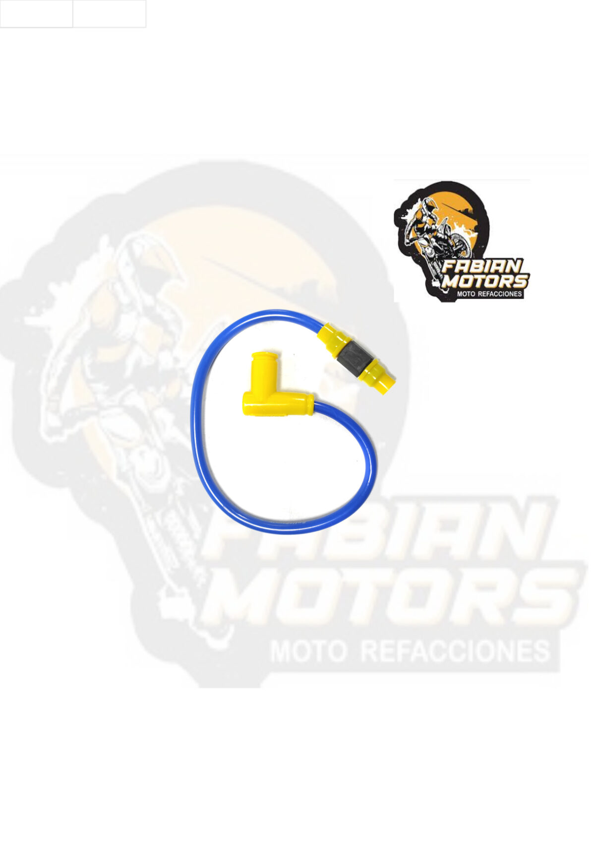 CABLE BUJIA 12V CAPUCHON 90° AMARILLO/AZUL