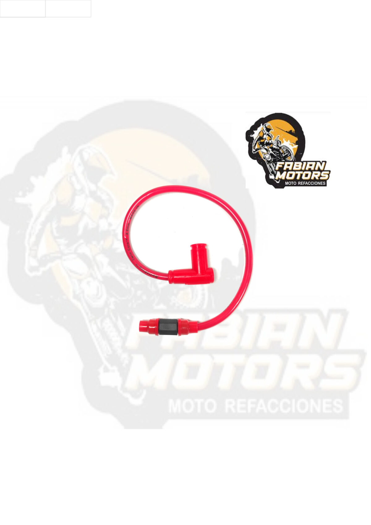CABLE BUJIA 12V CAPUCHON 90° ROJO
