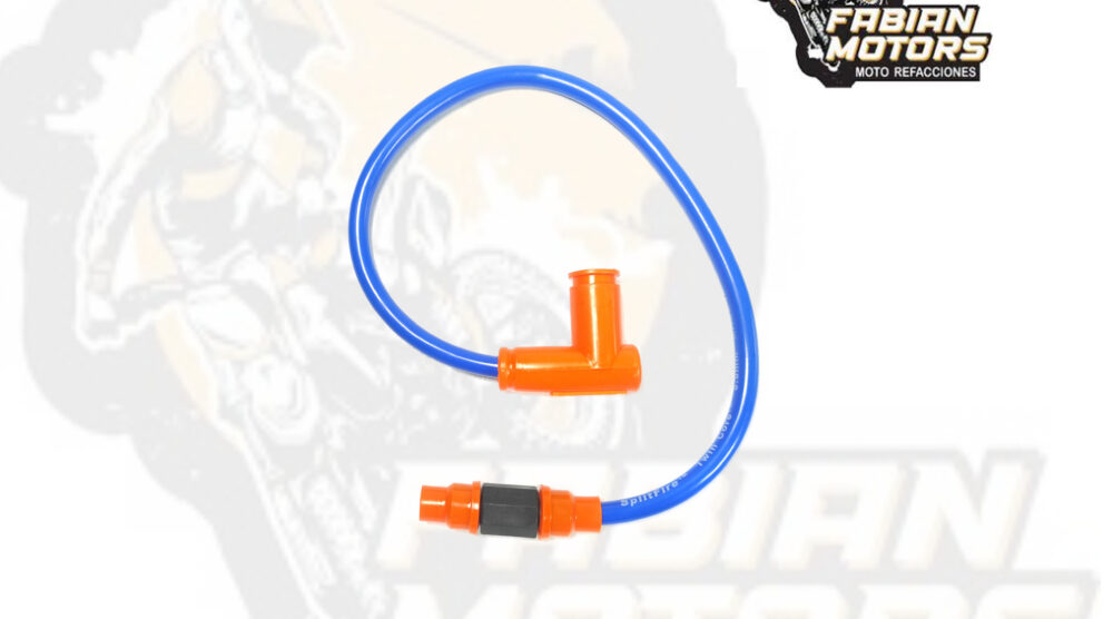 109-000088-1 CABLE BUJIA 12V CAPUCHON 90° AZUL/NARANJA