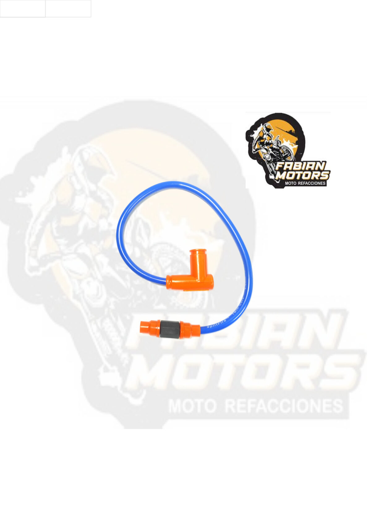 CABLE BUJIA 12V CAPUCHON 90° AZUL/NARANJA
