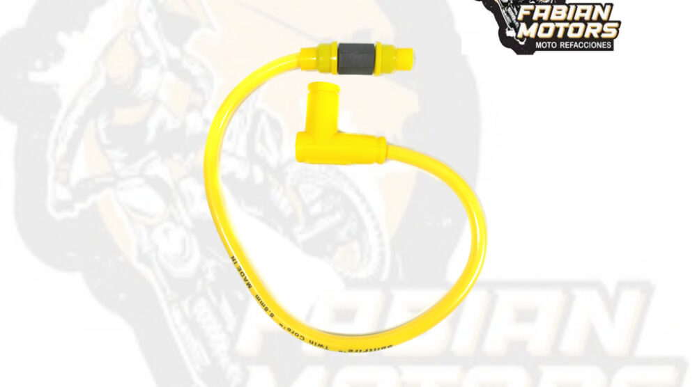109-000089-1 CABLE BUJIA 12V CAPUCHON 90° AMARILLO RACING