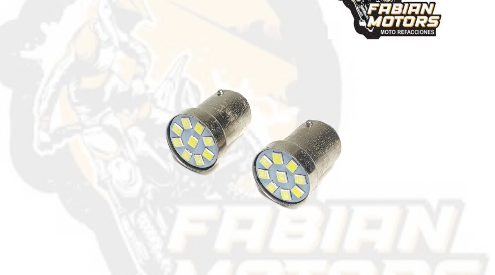 FOCO STOP TRASERO LED 2 POLOS LUZ BLANCA 12V BA15D A-002 (COMPRA MINIMA POR BLISTER) (BLISTER C/ 2 PIEZAS ) (PRECIO POR PIEZA)