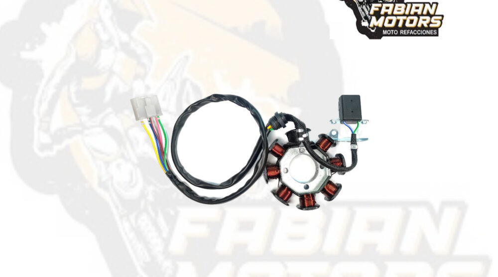 112-021004-1 ESTATOR COMPLETO 12V P/ XEVERUS 250, P/ DM-200 (8 BOBINAS)