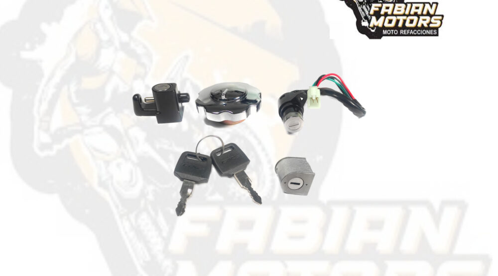112-048010-1 INTERRUPTOR ENCENDIDO 12V C/ TAPÓN GAS Y CHAPAS P/ FT-125 (JUEGO)