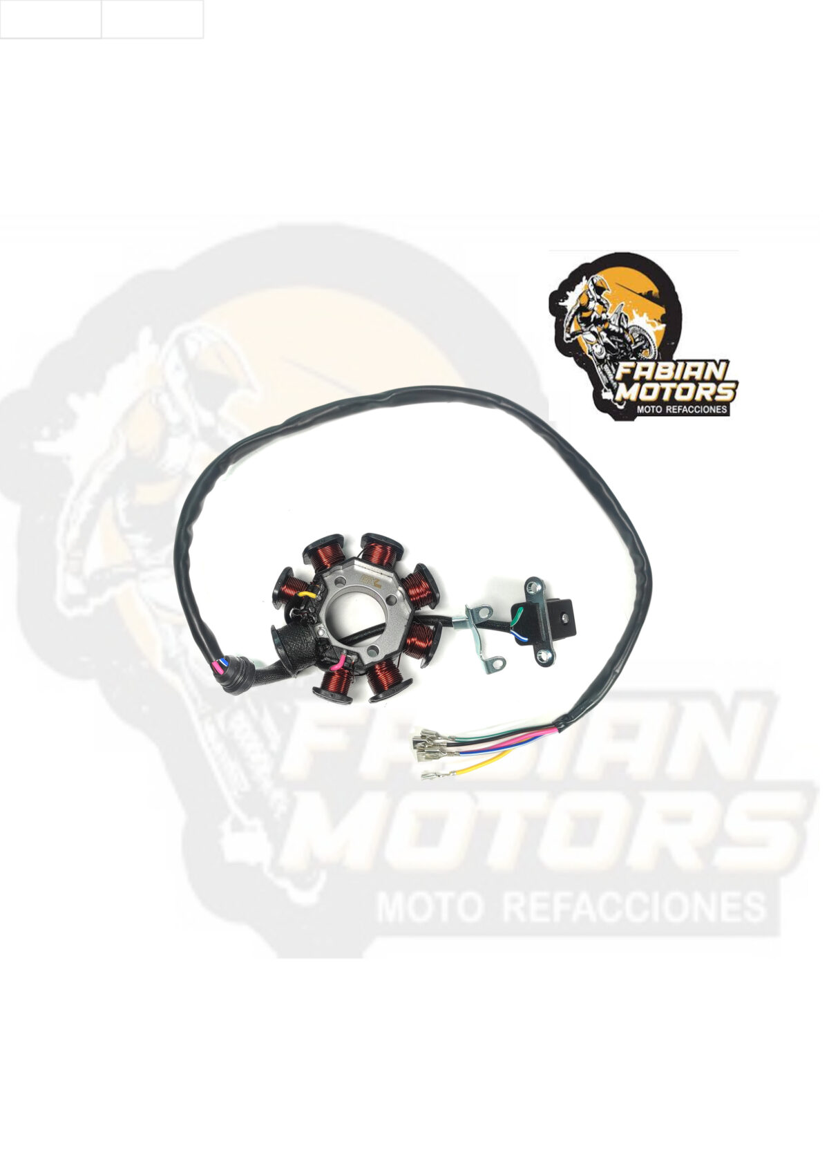 112-146004-1 ESTATOR COMPLETO 12V P/ DM-150 '10-'19, P/ DT-150 SPORT '17-'19, P/ FT-125TS '16-'18, P/ FT-150G '16-'18 (8 BOBINAS)