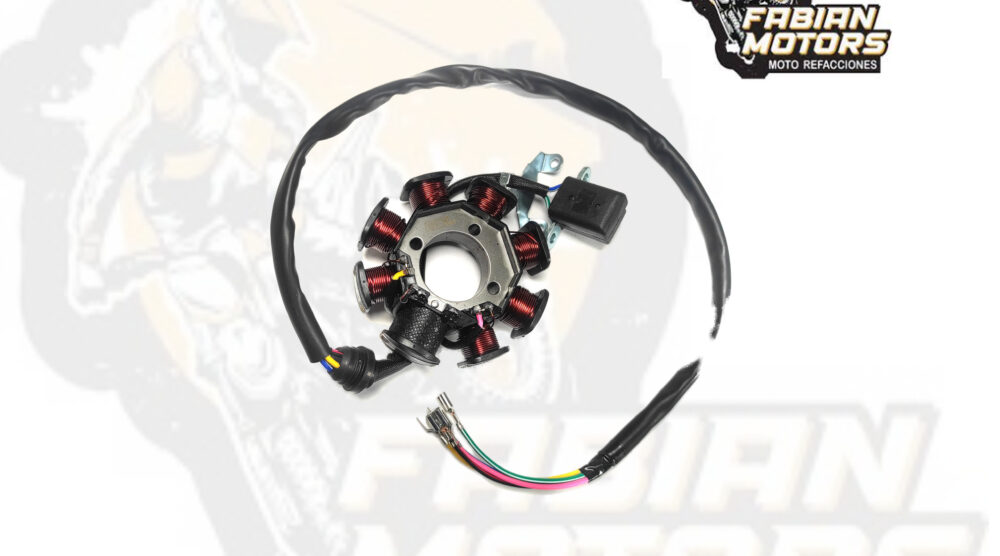 112-148005-1 ESTATOR COMPLETO 12V P/ 150Z '14-'16, P/ 150SZ '16-'18, P/ 125Z '16-'18, P/ DM-150 '18, P/ DT-150 '18 (8 BOBINAS)