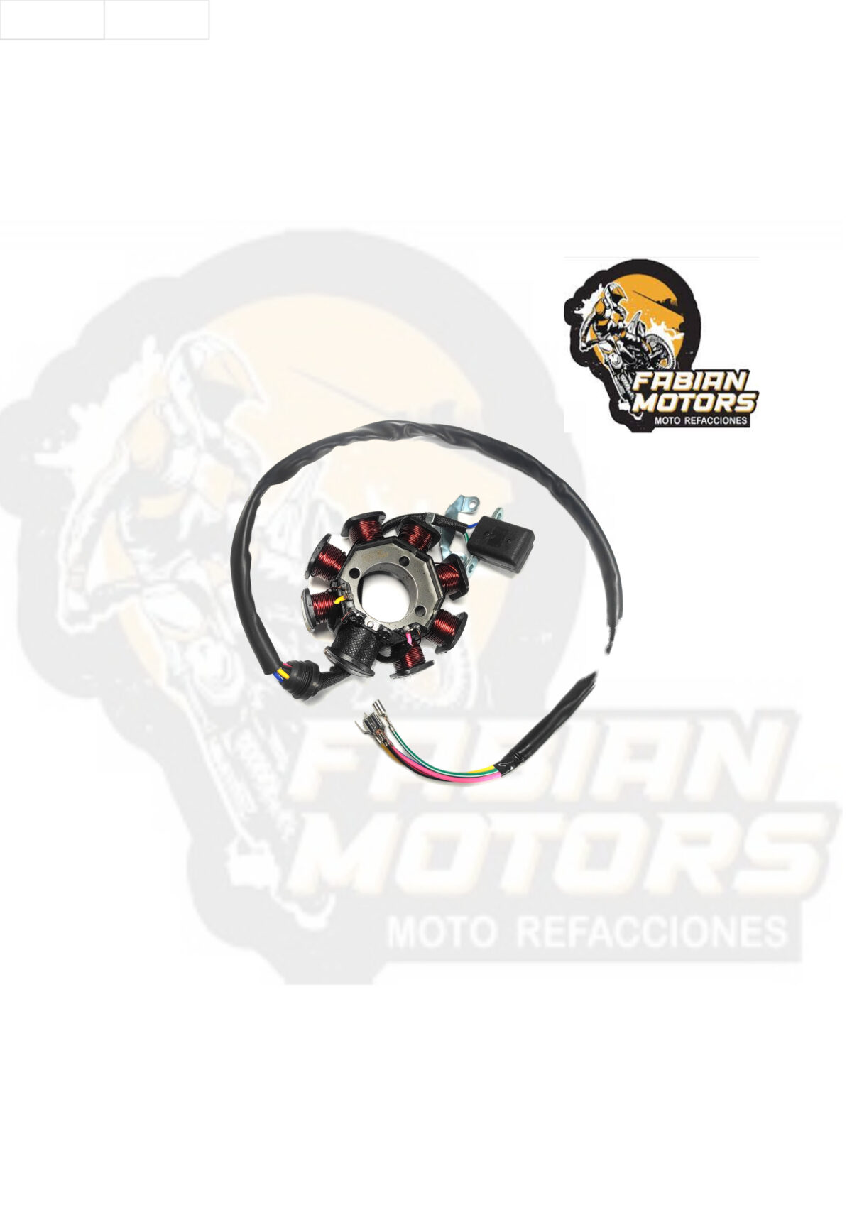 112-148005-1 ESTATOR COMPLETO 12V P/ 150Z '14-'16, P/ 150SZ '16-'18, P/ 125Z '16-'18, P/ DM-150 '18, P/ DT-150 '18 (8 BOBINAS)