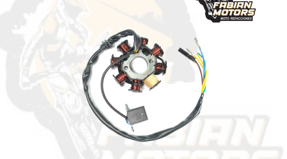 112-240000-1 ESTATOR COMPLETO 12V P/ D125LT, P/ BIT-150, P/ W-150 '22-'23 (8 BOINAS)