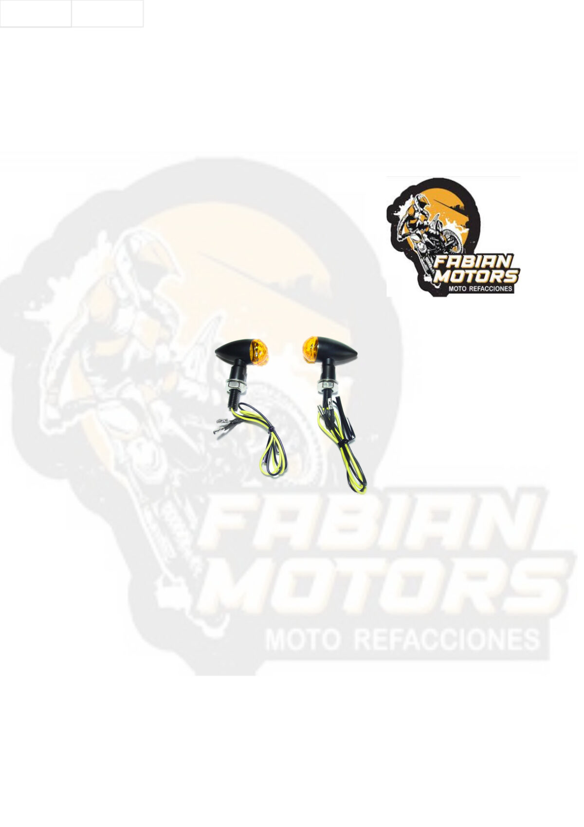 DIRECCIONAL UNIVERSAL 12V 10W TIPO GOTA NEGRA LUZ AMBAR A-03 (PAR)