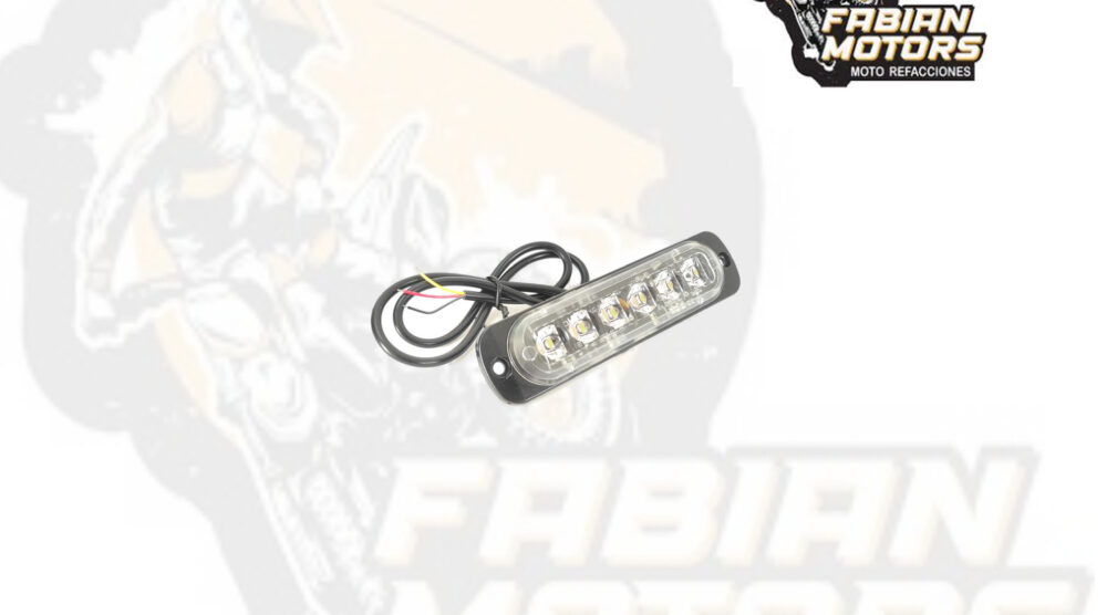 LUZ ESTROBOSCOPICA 6 LEDS 12.06CM (4.75") LUZ BLANCA 18W 10-30V