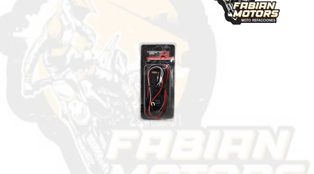 113-001009-1 CABLES PARA 2 FAROS TECHX2 12V CD CON SISTEMA DE ESTROBO, FUSIBLE E INTERRUPTOR LUCES (JUEGO)