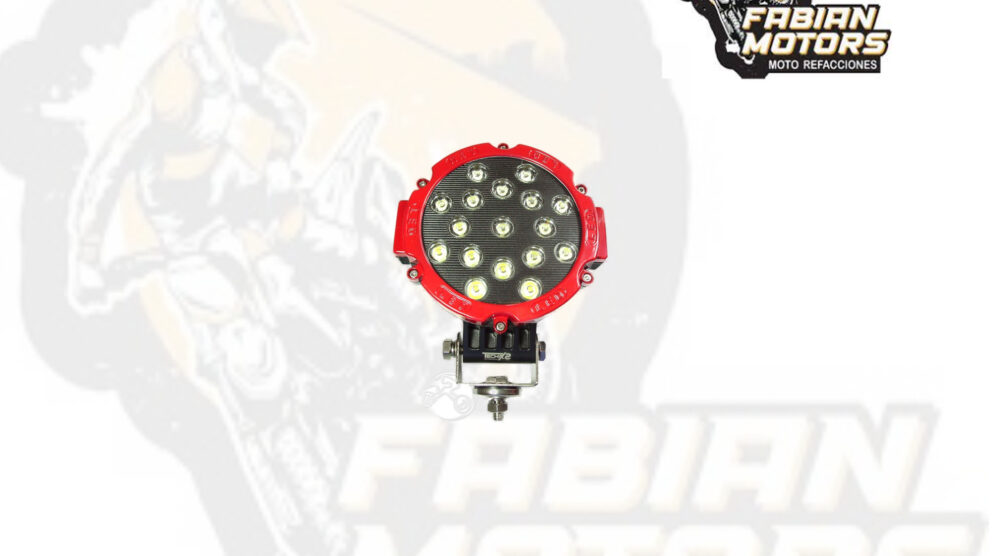 113-001043-1 FARO 17 LEDS REDONDO 17.78CM (7") 51W 9-32V 3700 LUMENS NEGRO/ROJO