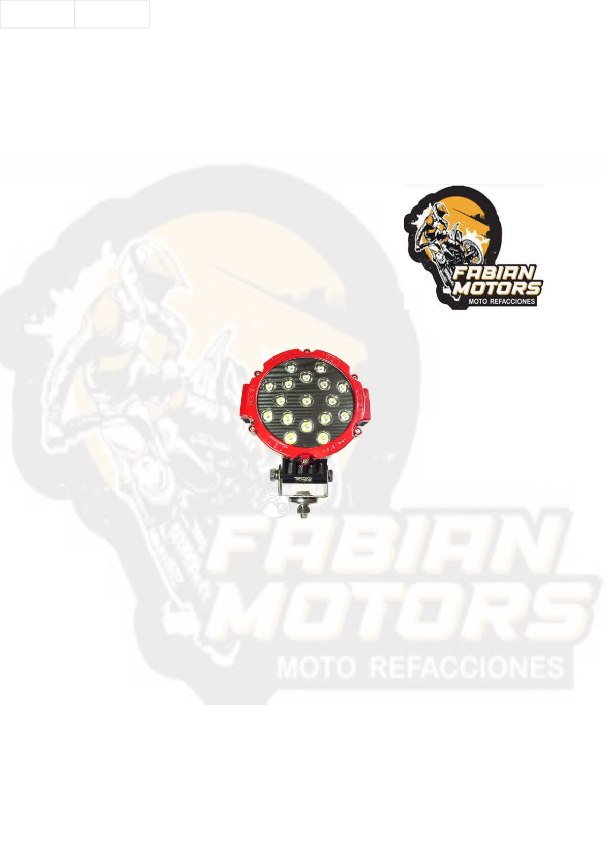 FARO 17 LEDS REDONDO 17.78CM (7") 51W 9-32V 3700 LUMENS NEGRO/ROJO