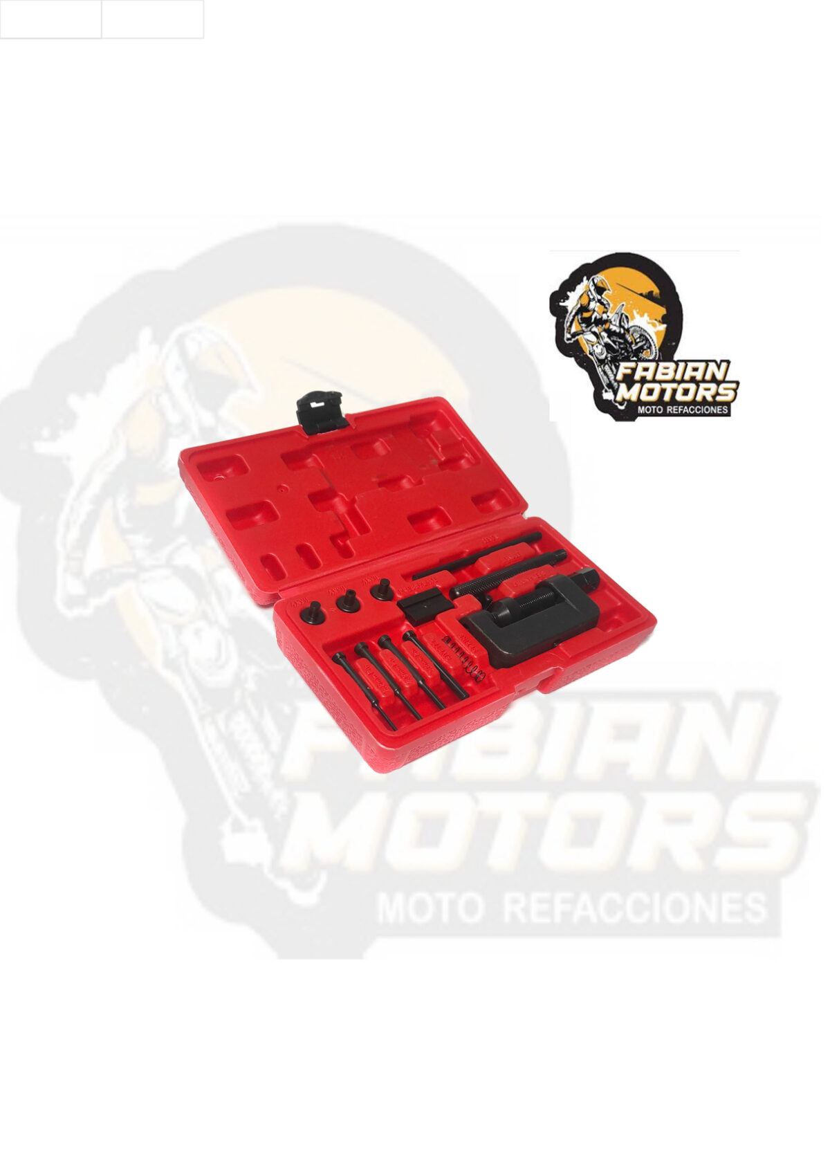 CORTADOR Y REMACHADOR DE CADENAS DE MOTOCICLETAS PASOS #35 A #630 (JUEGO)