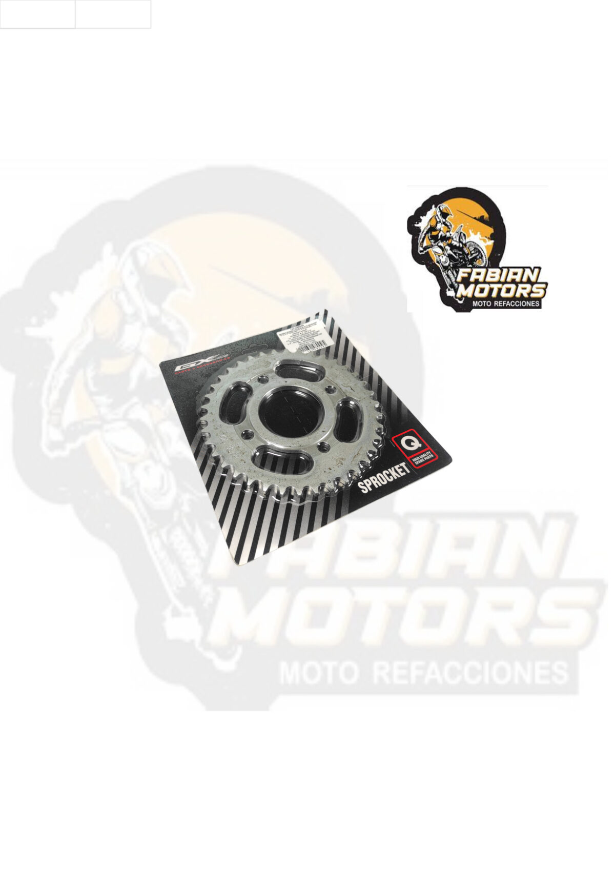 123-048009-1 ENGRANE TRASERO P/ FT-125 '05-'07, P/ FT-125 DELIVERY '14-'16, P/ DT-125 DELIVERY '17, P/ FT-125 PLATA '17 38D (PLANO)