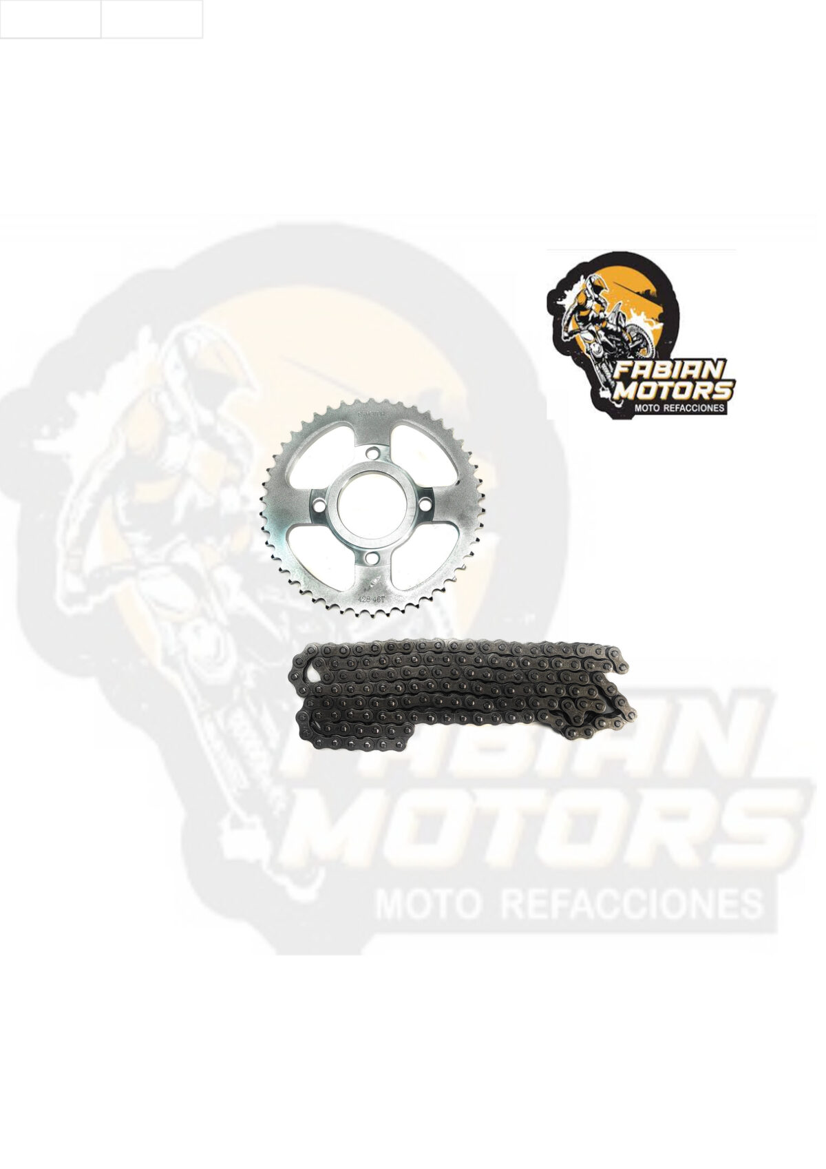 JUEGO DE ENGRANES CON CADENA P/ DM-250, P/ DM-250X, P/ DM-200 SPORT, P/ DM-150 SPORT (46/15D, 428H X 136L)