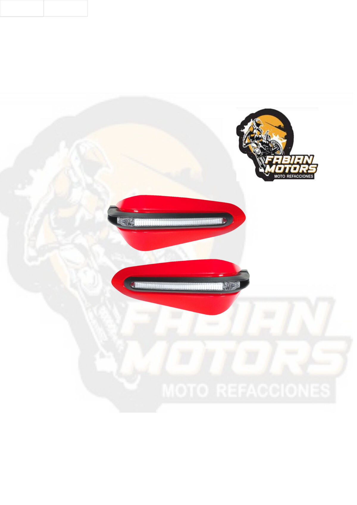 PROTECTOR MANIJAS ROJOS 12V LUZ BLANCA UNIVERSALES OM-HDPR-X01 (JUEGO)