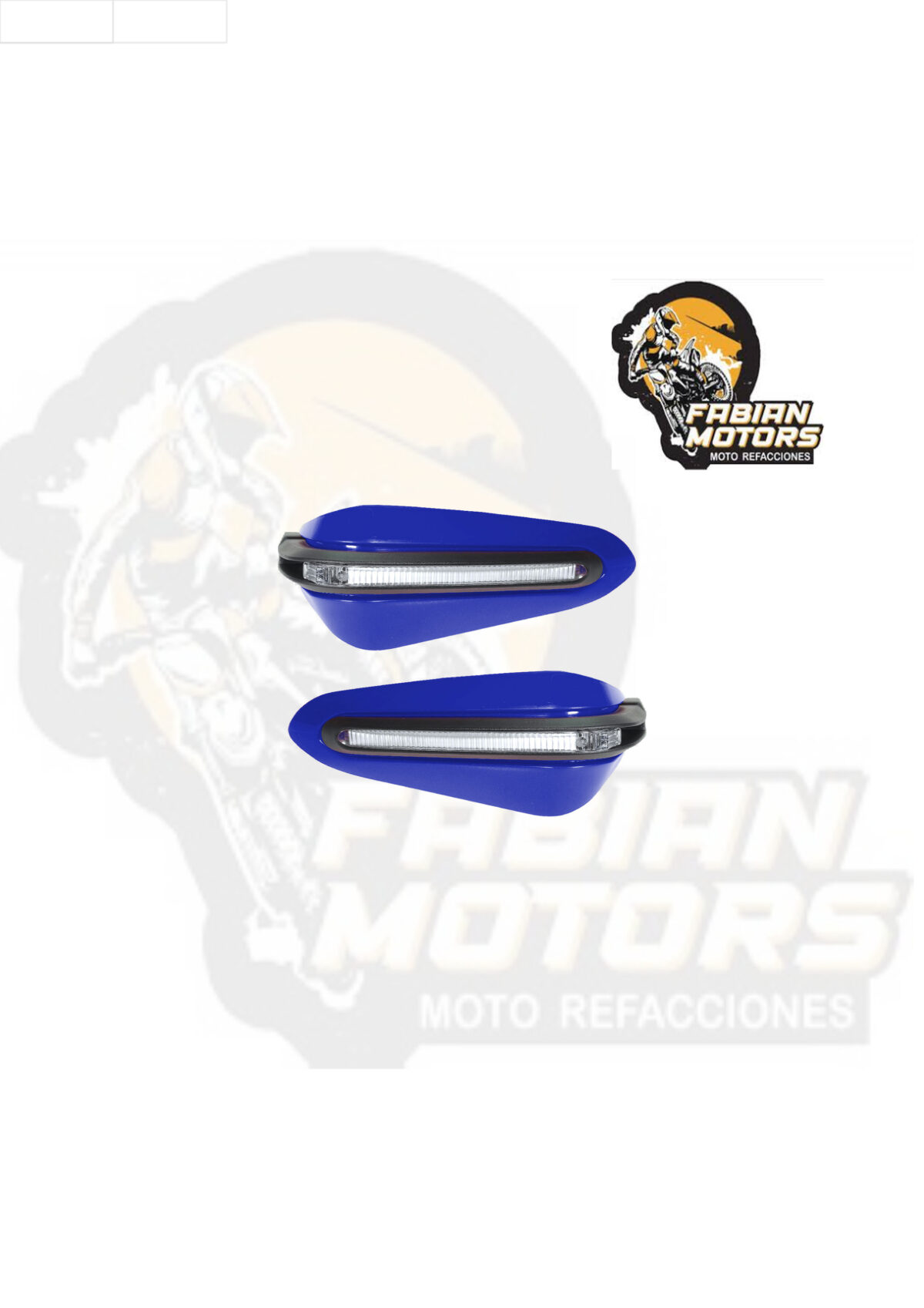 PROTECTOR MANIJAS AZULES 12V LUZ BLANCA UNIVERSALES OM-HDPR-X01 (JUEGO)