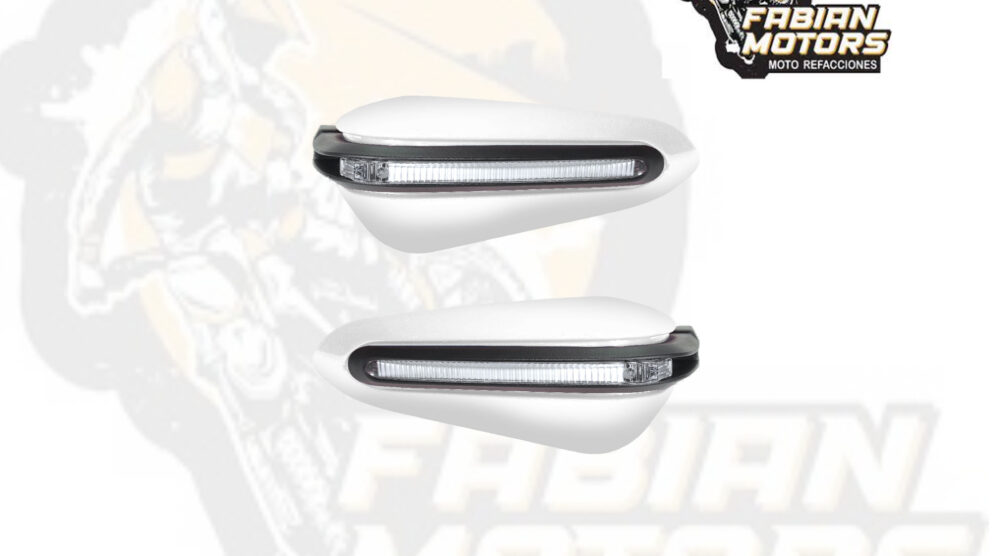 136-000048 PROTECTOR MANIJAS BLANCOS 12V LUZ BLANCA UNIVERSALES OM-HDPR-X01 (JUEGO)