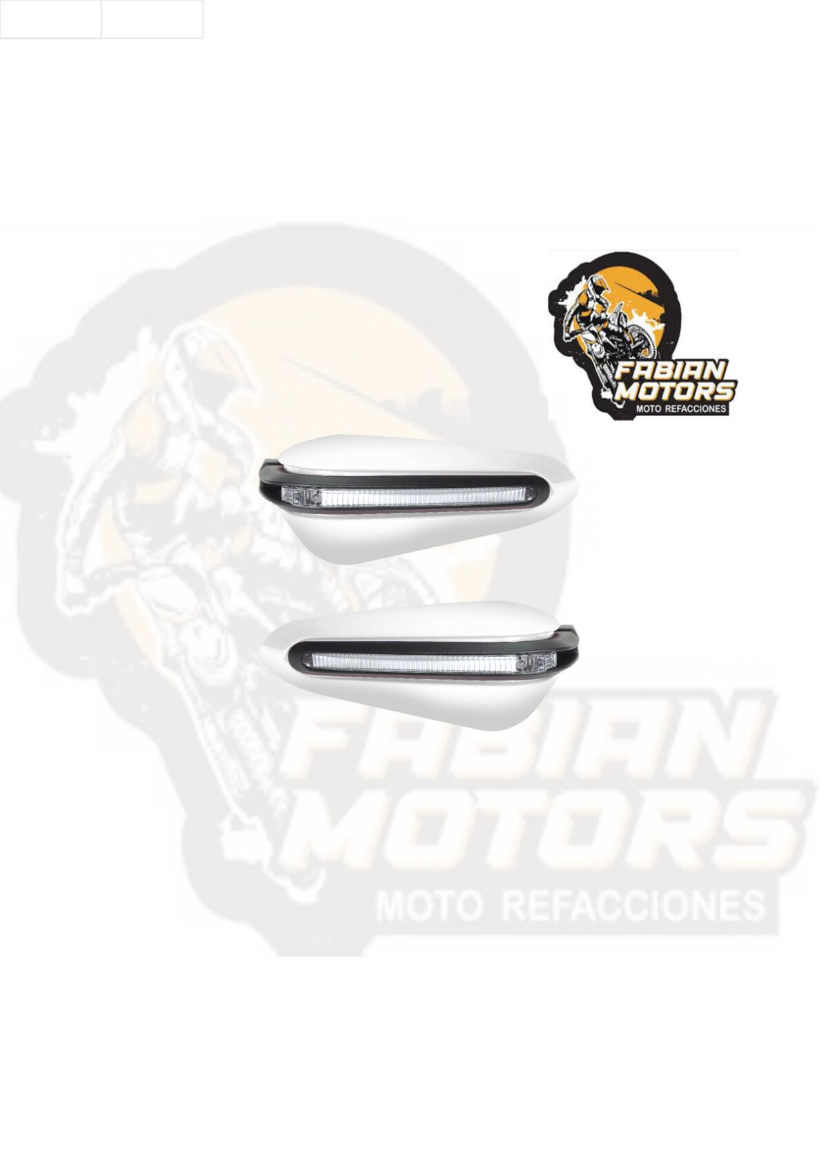PROTECTOR MANIJAS BLANCOS 12V LUZ BLANCA UNIVERSALES OM-HDPR-X01 (JUEGO)