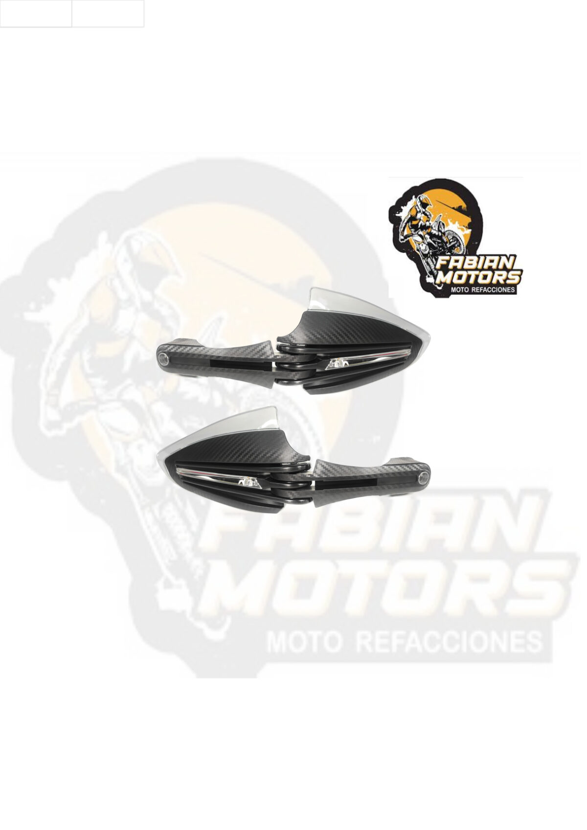 PROTECTOR DE MANIJA NEGRO C/ LED 12V LUZ BLANCA (JUEGO)