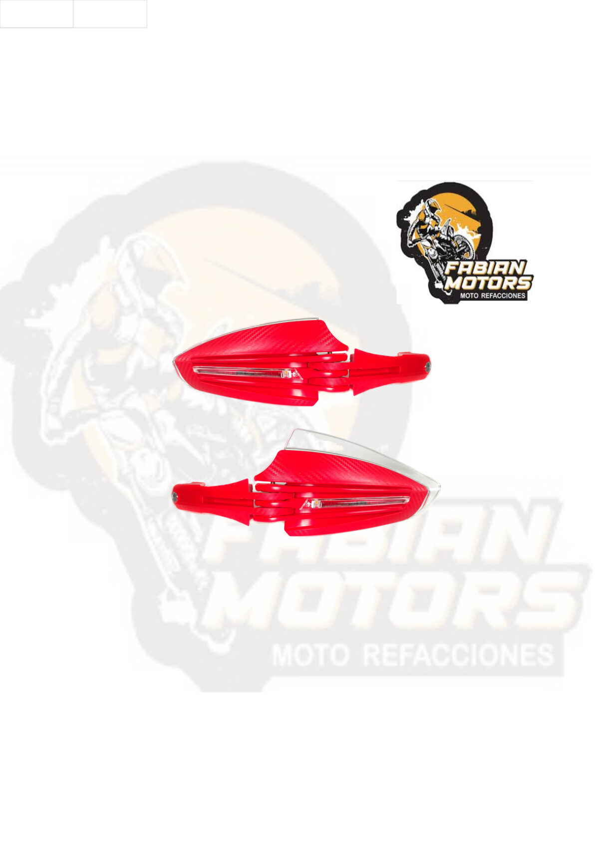 PROTECTOR DE MANIJA ROJO C/ LED 12V LUZ BLANCA (JUEGO)