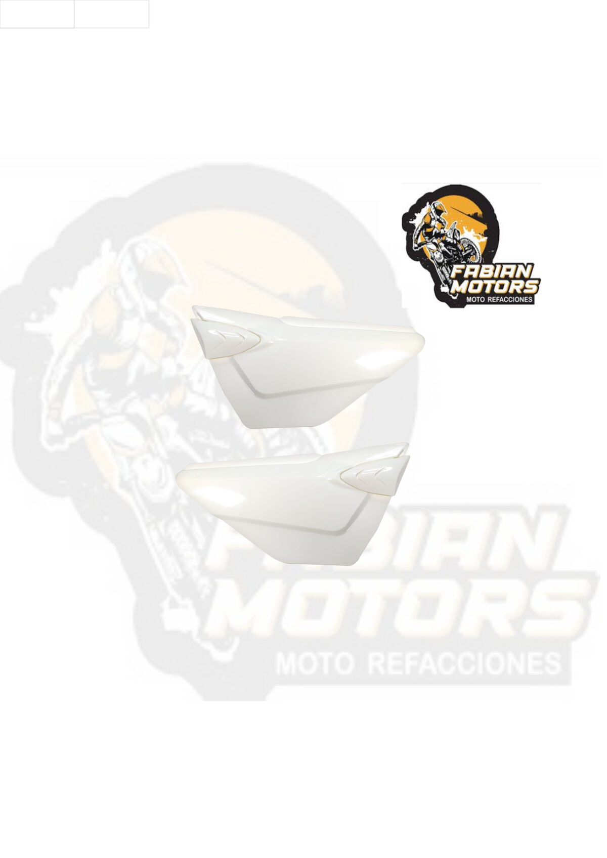 TAPAS LATERALES BLANCAS P/ DT-125 DELIVERY, P/ DT-150 DELIVERY, P/ FT-150 DELIVERY (JUEGO)