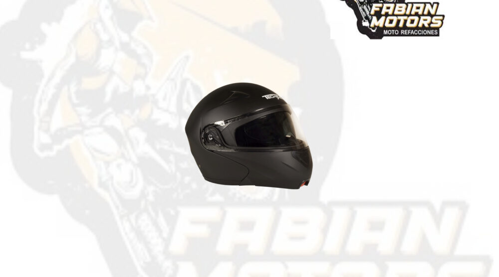 CASCO TECHX2 FORCE TX-901 ABATIBLE NEGRO MATE C/ LENTE INTERNO TALLA: EG (PRECIO POR PIEZA) (DE 1 A 5 PIEZAS) NORMA EUROPEA ECER22-05 Y NORMA AMERICANA DOT