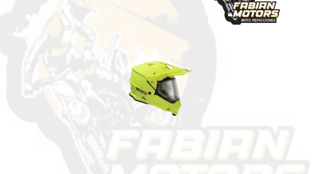 CASCO TECHX2 632A CROSS/STREET C/ MICA Y LENTE INTERNO AMARILLO FLUORESCENTE TALLA: M NORMA EUROPEA ECER22-05