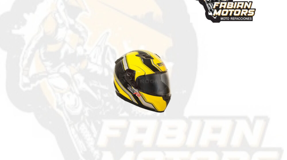 CASCO TECHX2 FF953 ABATIBLE NEGRO/AMARILLO CON LENTE INTERNO  TALLA: M NORMA EUROPEA ECER22-05