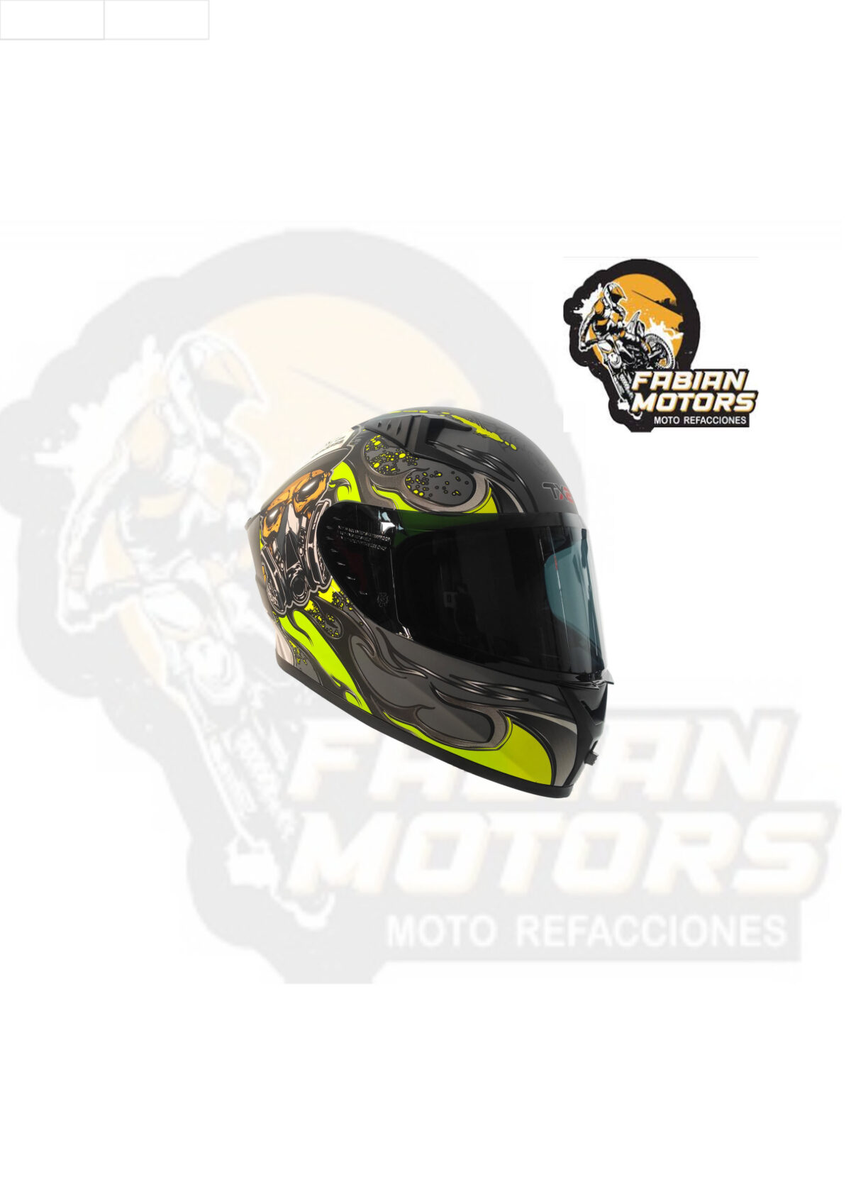 140-100562 CASCO TECHX2 (TX2) EXOPUNK AMARILLO/NEGRO CERRADO CON LENTE INTERNO, MICA HUMO Y ESPOILER Z501 TALLA: EG NORMA EUROPEA ECER22-06 (DE 1 A 5 PIEZAS)