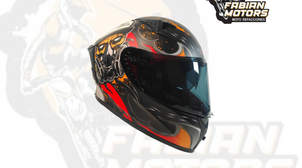 CASCO TECHX2 (TX2) EXOPUNK ROJO/NEGRO CERRADO CON LENTE INTERNO, MICA HUMO Y ESPOILER Z501 TALLA: EG NORMA EUROPEA ECER22-06 (DE 1 A 5 PIEZAS)