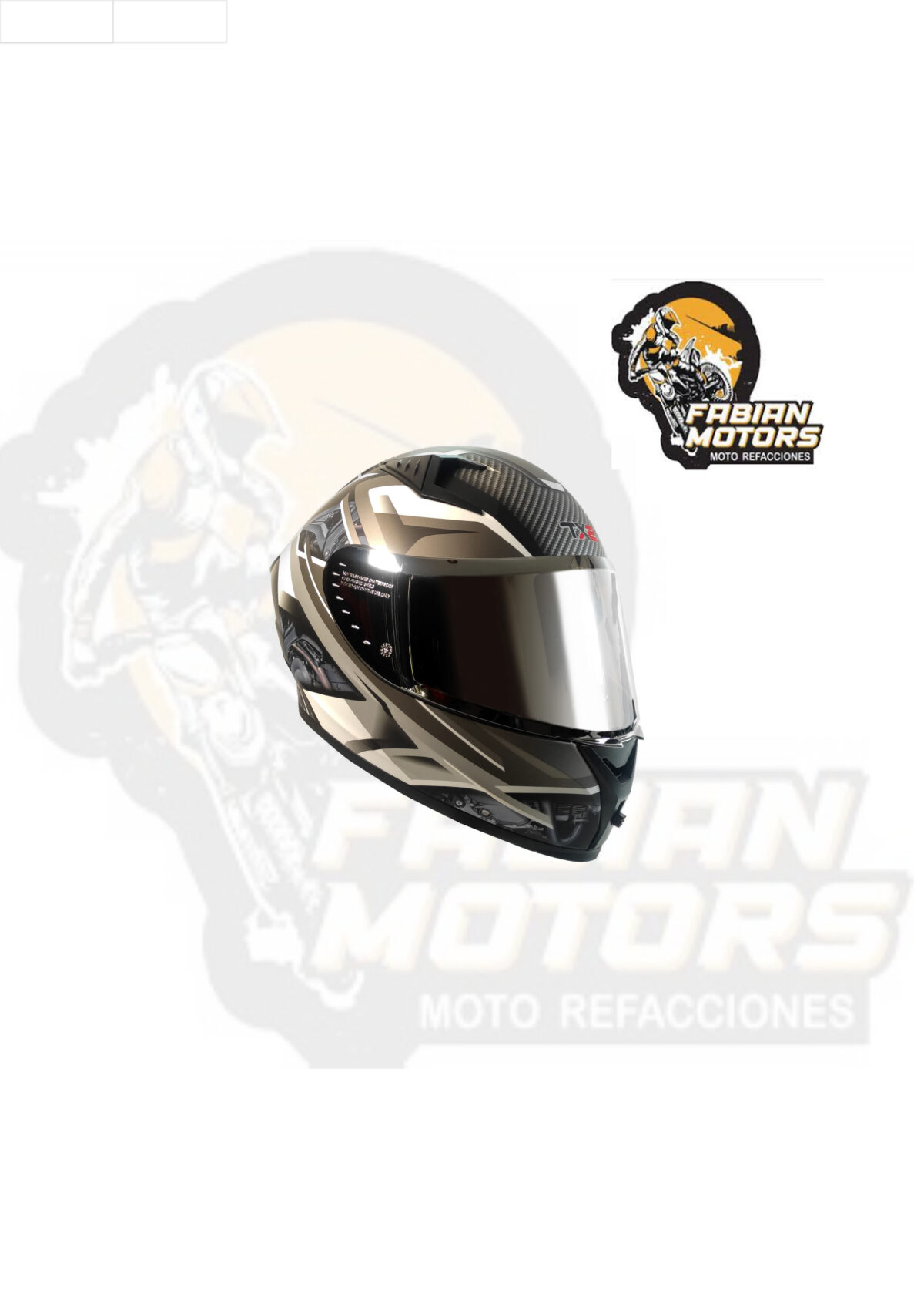 CASCO TECHX2 (TX2) ENGINE GRIS CERRADO CON LENTE INTERNO, MICA PLATA Y ESPOILER Z501 TALLA: M NORMA EUROPEA ECER22-06 (DE 1 A 5 PIEZAS)