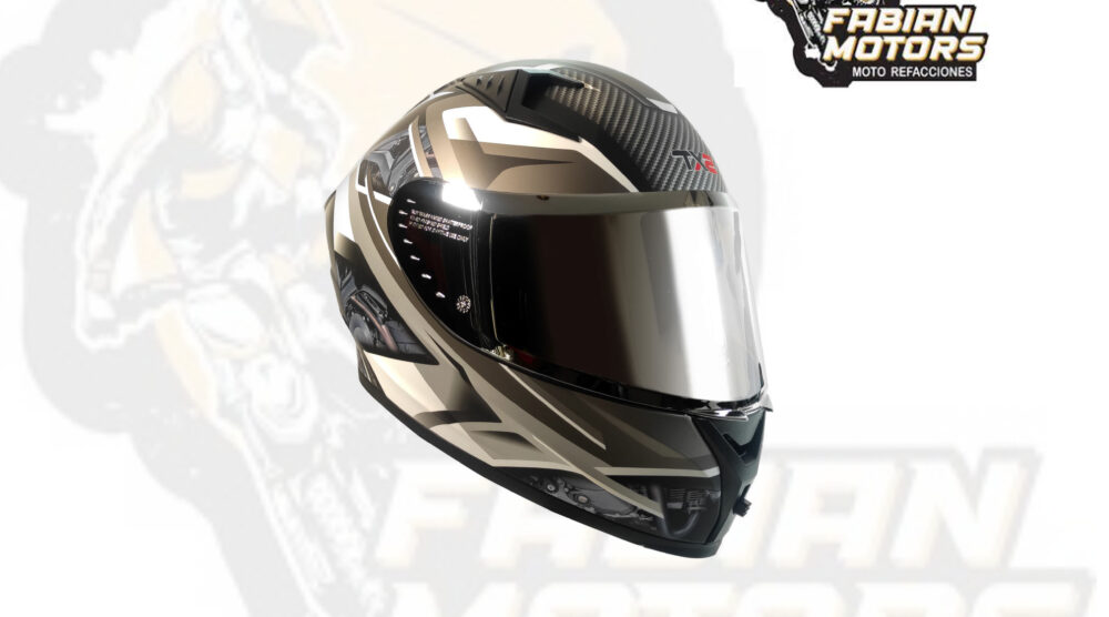 CASCO TECHX2 (TX2) ENGINE GRIS CERRADO CON LENTE INTERNO, MICA PLATA Y ESPOILER Z501 TALLA: G NORMA EUROPEA ECER22-06 (DE 1 A 5 PIEZAS)
